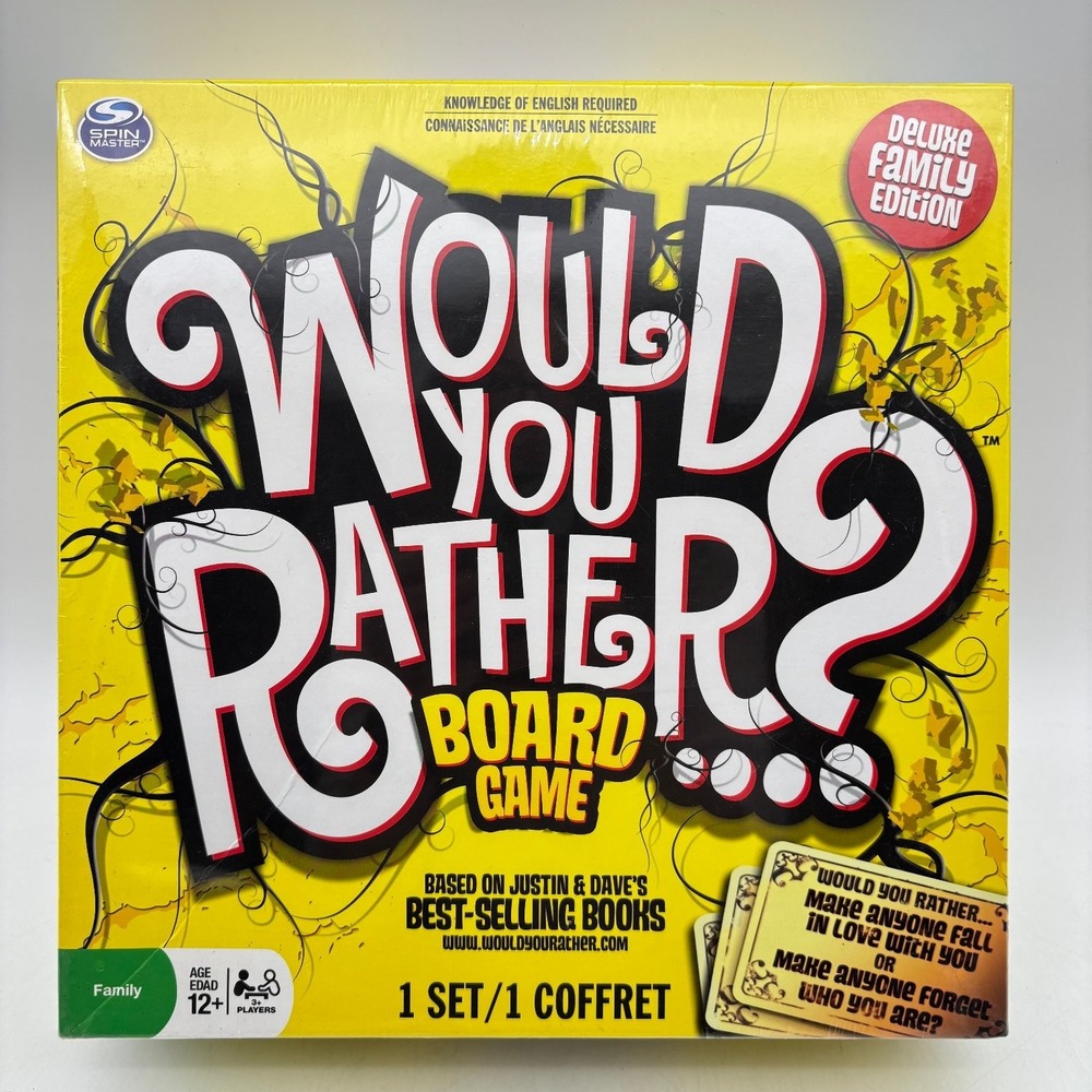 Would You Rather Board Game Deluxe Family Edition Spin Master 2013 New Sealed